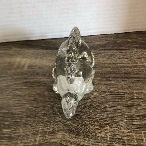 Vtg Clear Glass Dinosaur Paperweight - Picture 5 of 14